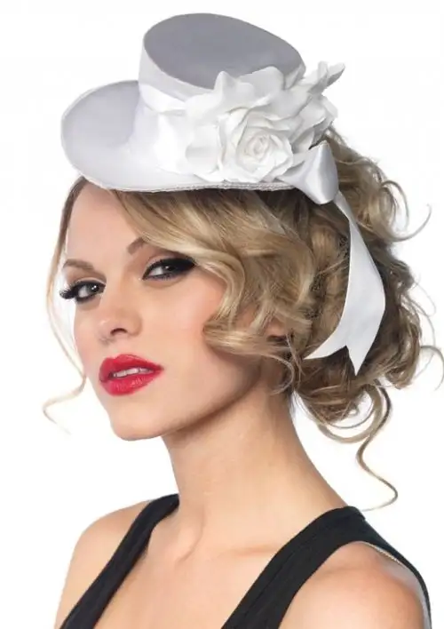 Шляпка SATIN TOP HAT WHITE  photo 1