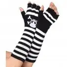 Черно-белые перчатки ACRYLIC ELBOW LENGTH FINGERLESS GLOVES   O/S BLACK/PINK photo 1