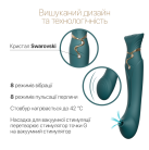Смартвибратор 3в1 Zalo — Queen Jewel Green, пульсирующая жемчужина и вакуум, кристалл Swarovski photo 4