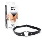 Гартер на ногу Сердце из натуральной кожи Art of Sex - Terri, Черный (1шт.) photo 3