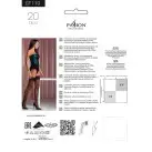 Чулки Passion ST119 5 черные, на ажурной силиконовой резинке, с цветочным декором и люрексовой нитью photo 4