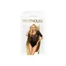 Боди Penthouse All The Way XL Black, открытая спинка, рукава, низ в виде высоких трусиков танга photo 3