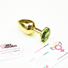 Маленькая золотистая анальная пробка 7,5смХ2,7см photo 3